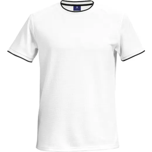175g Polyester Eyelet Ringer T-Shirt White